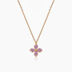 Pink Crystal Flower Necklace