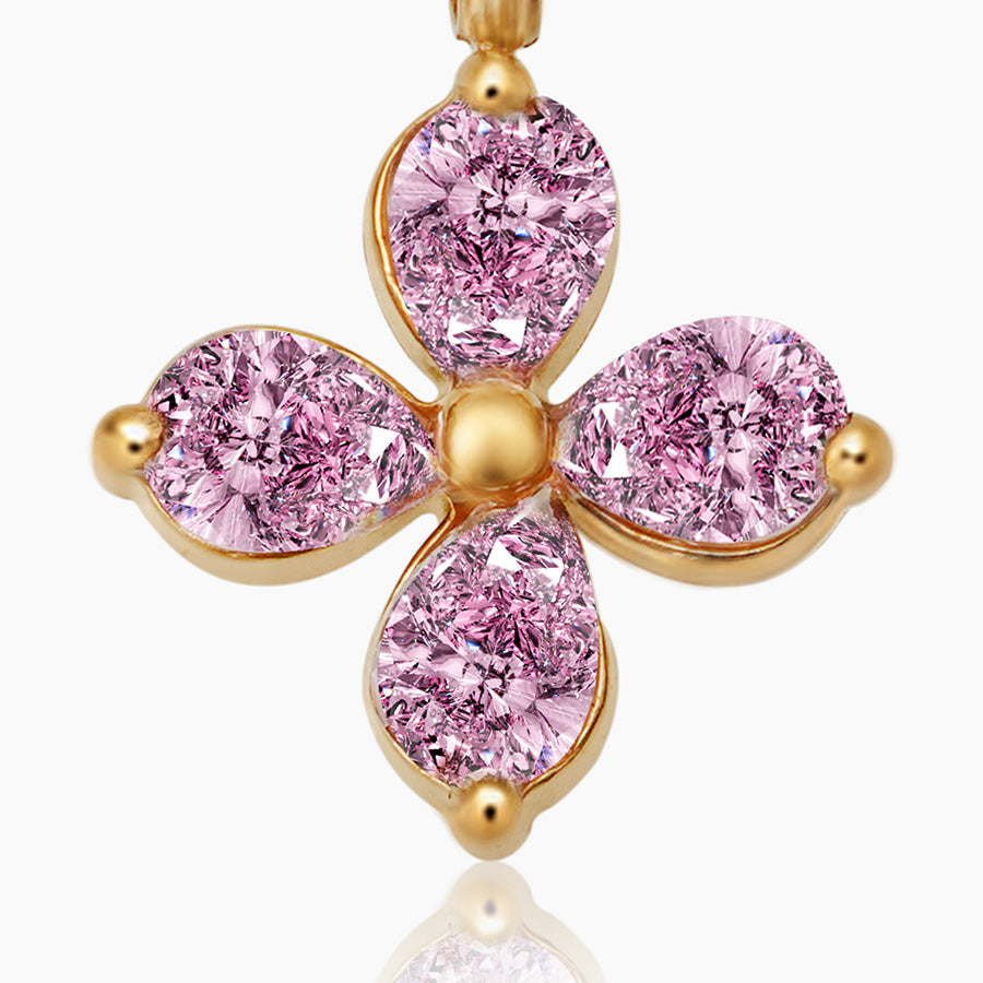 Pink Crystal Flower Necklace