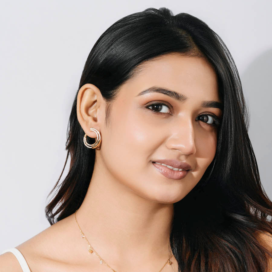 Double Row CZ Earrings