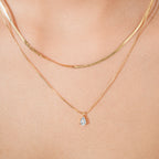 Layered Drop Charm Necklace