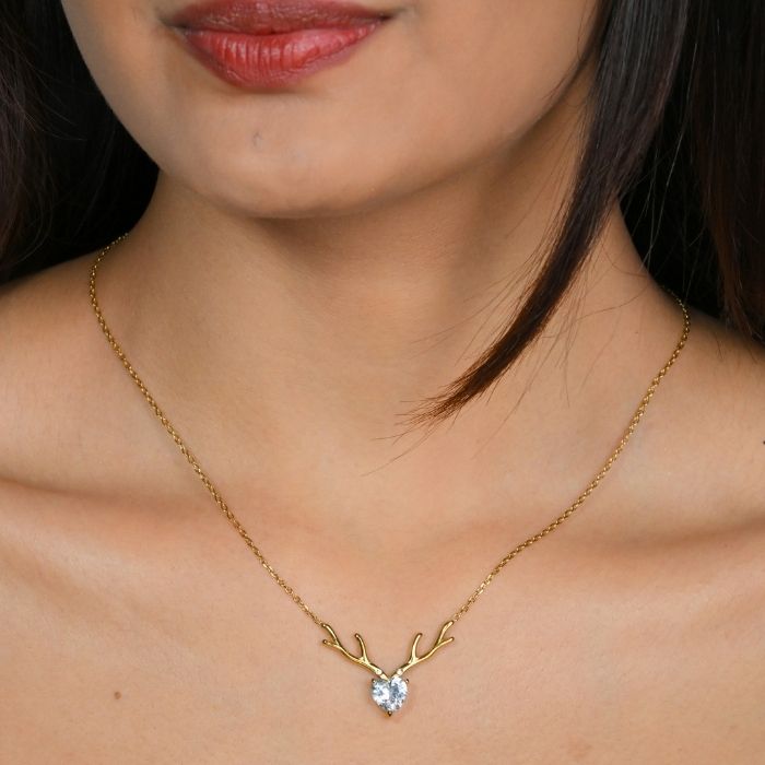 Antler Heart Statement Necklace