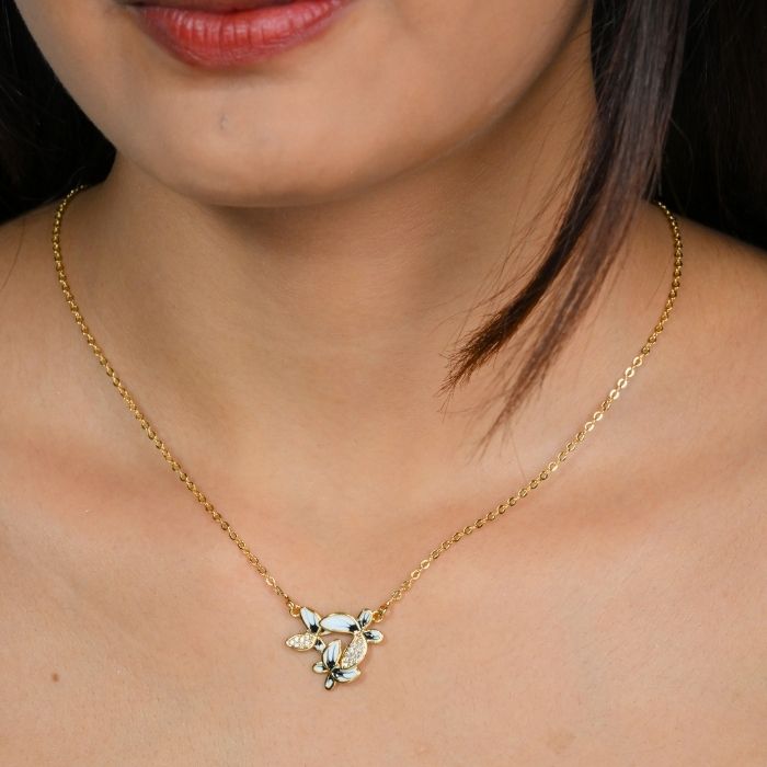 Enchanted Petals Enamel Necklace