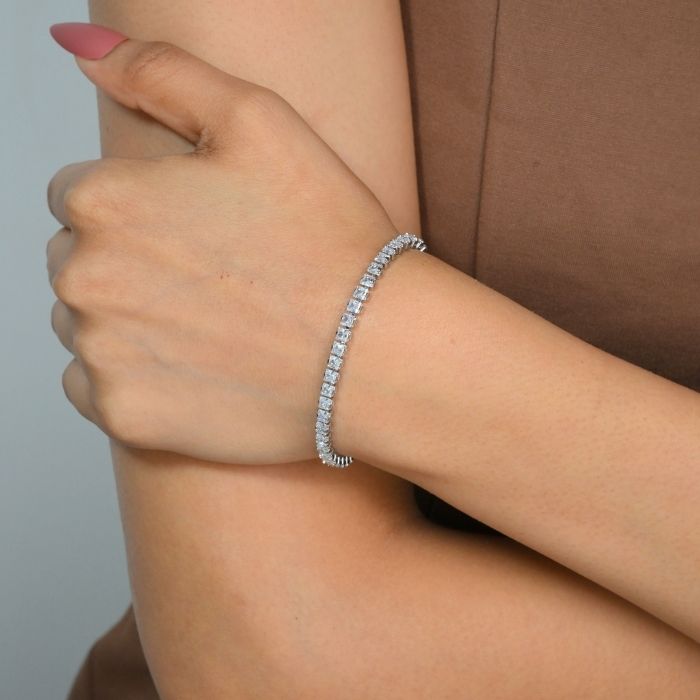 Lustrous Line Tennis Bracelet