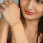 Celeste Edge Crystal Solid Bracelet