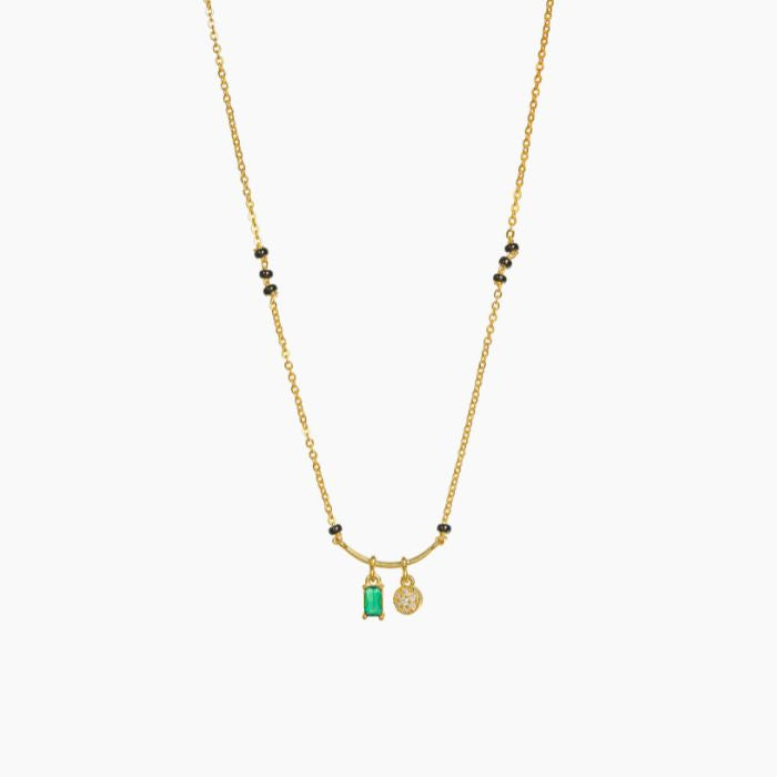 Twin Charms Emerald Mangalsutra