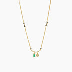 Twin Charms Emerald Mangalsutra