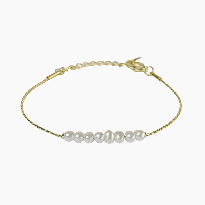 Pearl Line Minimal Bracelet