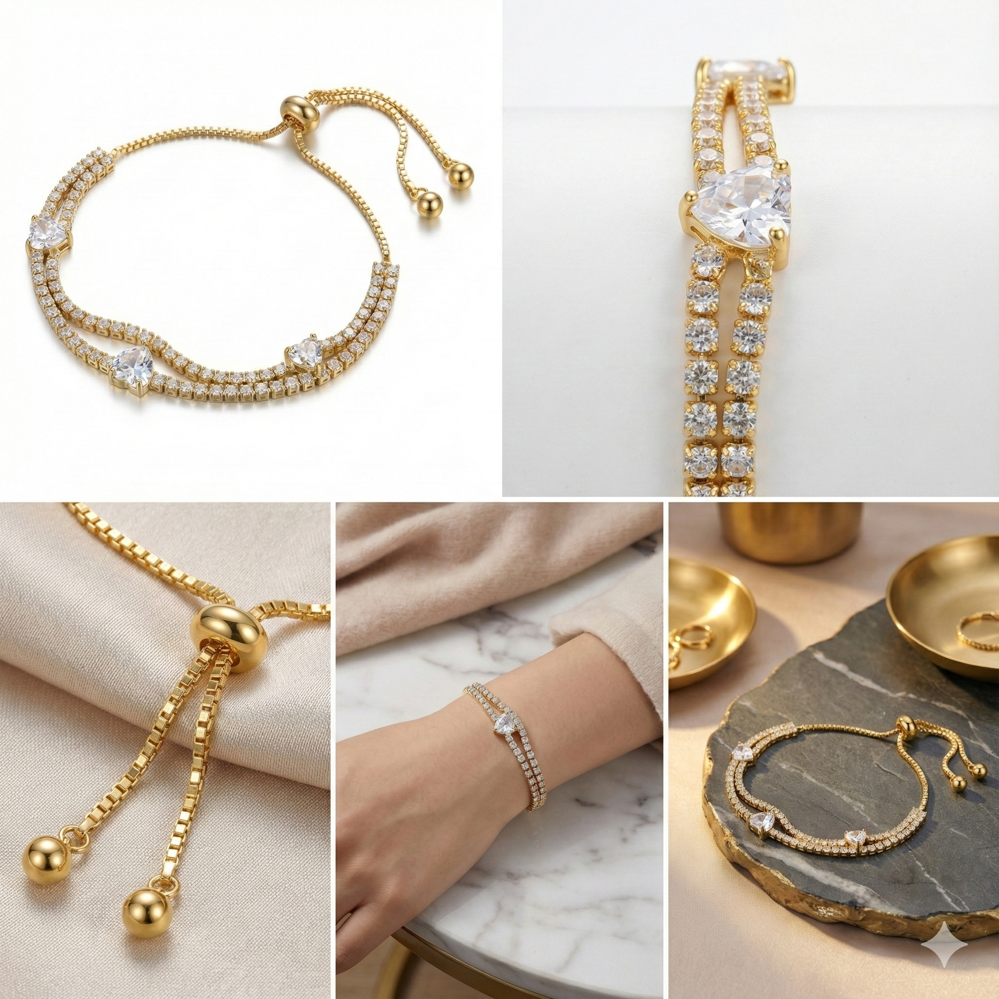 Celestial Trinity 18k Gold Plated Bracelet