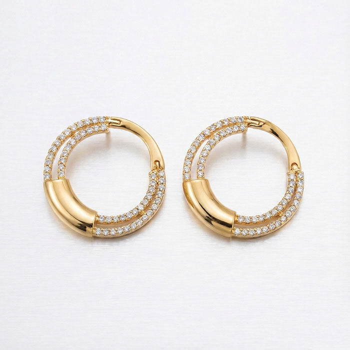 Double Row CZ Earrings