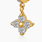 Crystal Flower Huggies Drop Earrings