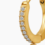 Crystal Flower Huggies Drop Earrings