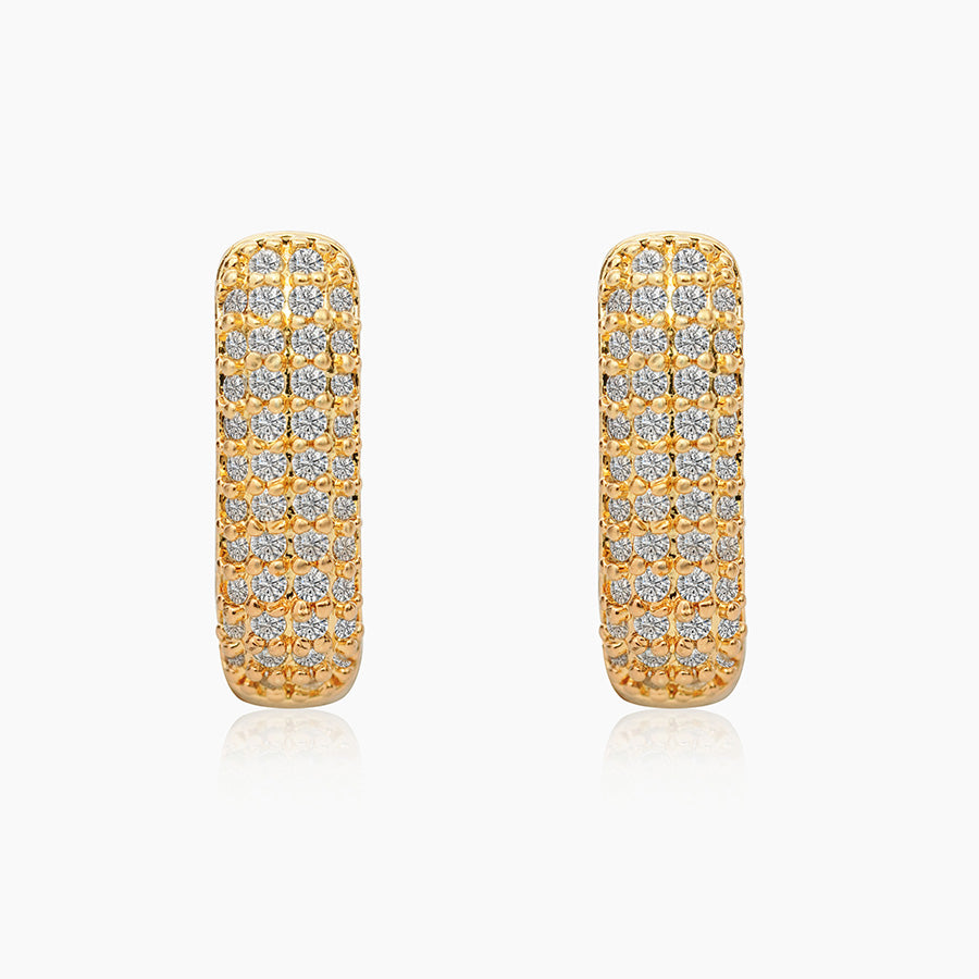 Crystal Grid Hoop Earrings