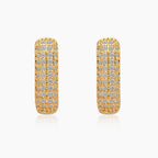 Crystal Grid Hoop Earrings