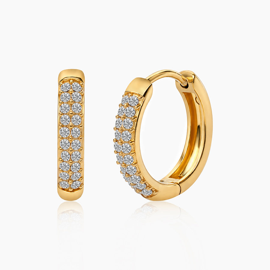 Twin Line Crystal Huggie Hoops