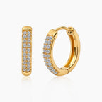 Twin Line Crystal Huggie Hoops