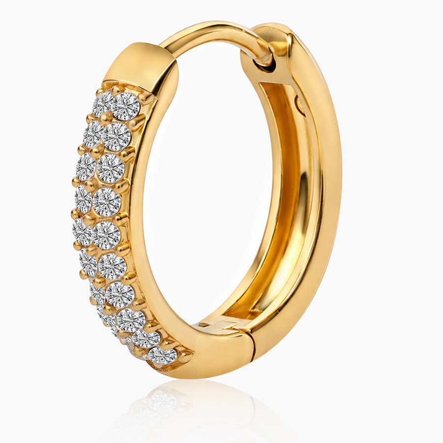 Twin Line Crystal Huggie Hoops
