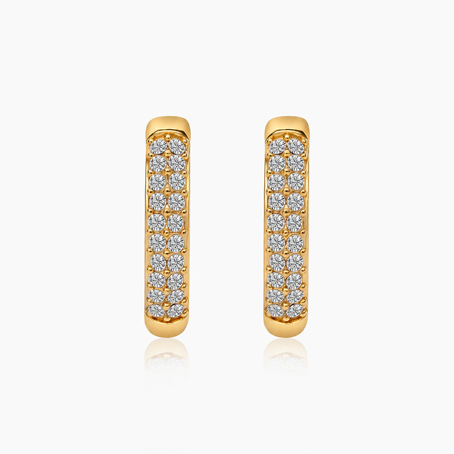Twin Line Crystal Huggie Hoops