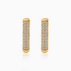 Twin Line Crystal Huggie Hoops