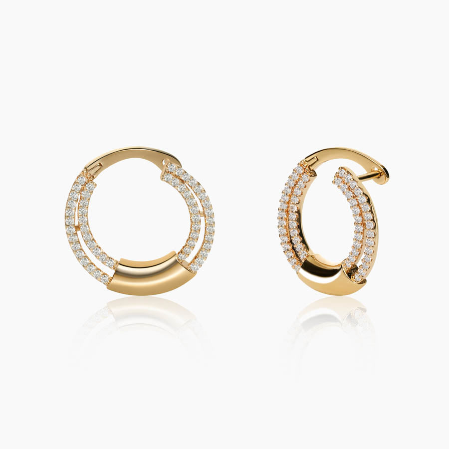 Double Row CZ Earrings