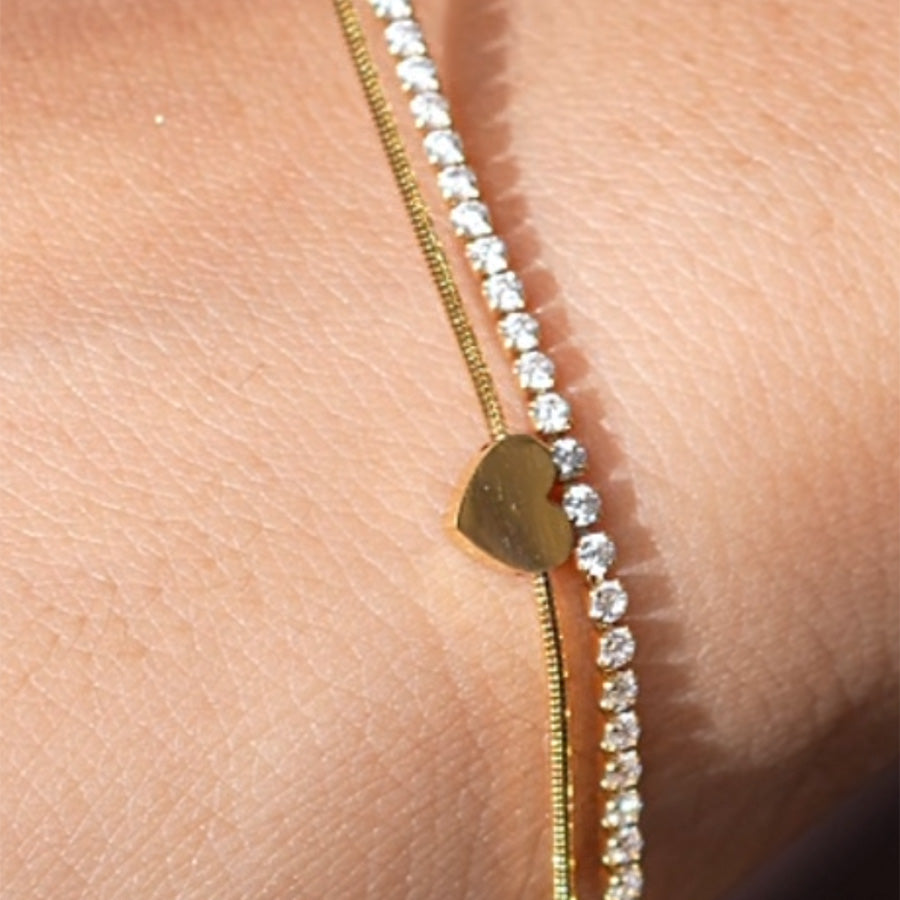Amora Tennis Heart Bracelet