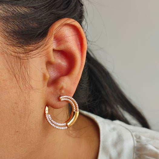 Double Row CZ Earrings