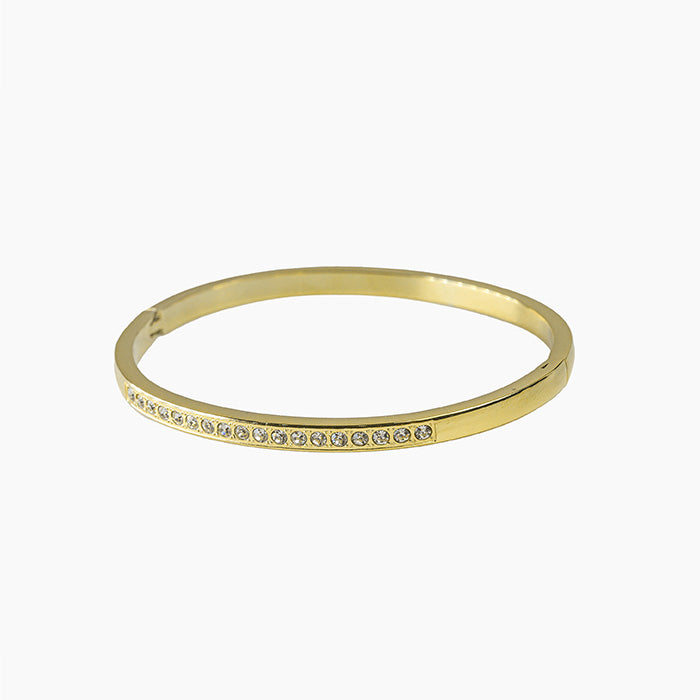 Luminous Arc Crystal Solid Bracelet