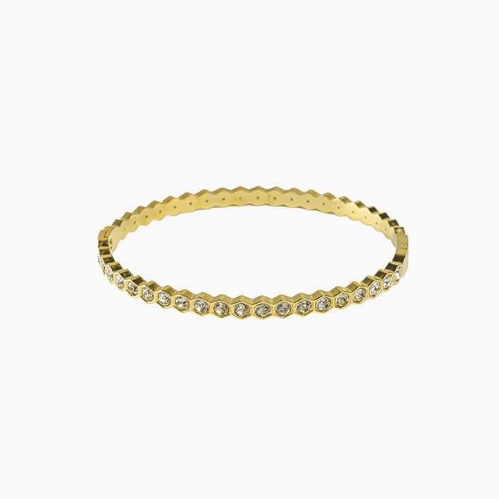Celeste Edge Crystal Solid Bracelet