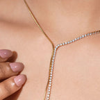 Linear Shine Drop Necklace