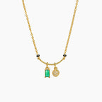 Twin Charms Emerald Mangalsutra