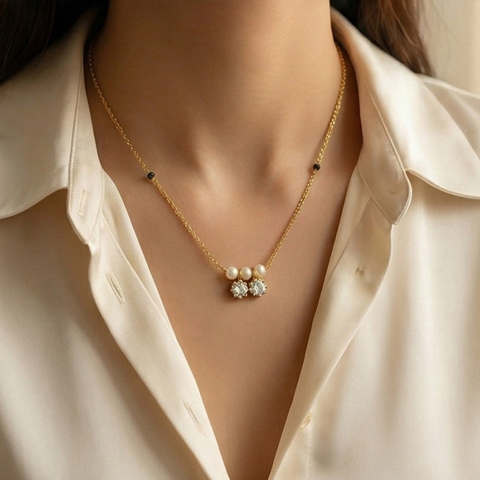 Twin Aura Pearl Mangalsutra