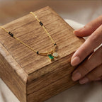 Twin Charms Emerald Mangalsutra