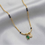 Twin Charms Emerald Mangalsutra