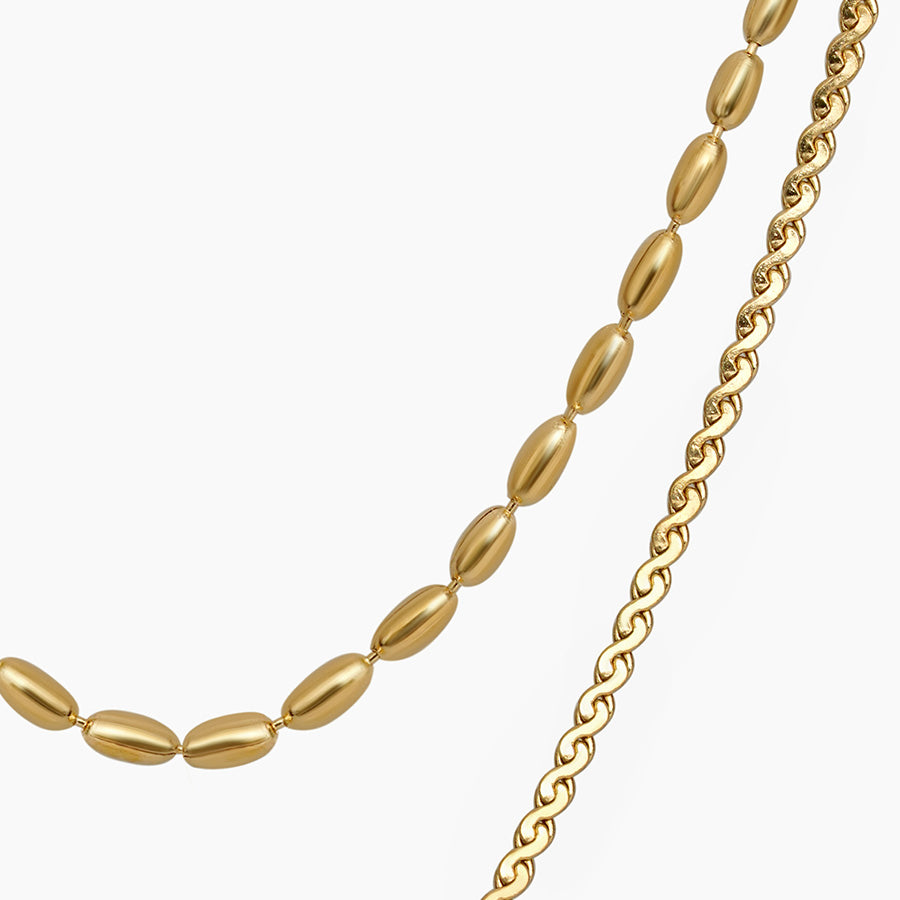 Twisted Chain Layered Teardrop Pendant Necklace