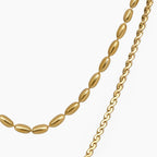 Twisted Chain Layered Teardrop Pendant Necklace