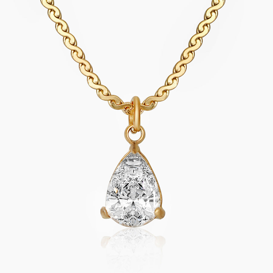 Twisted Chain Layered Teardrop Pendant Necklace