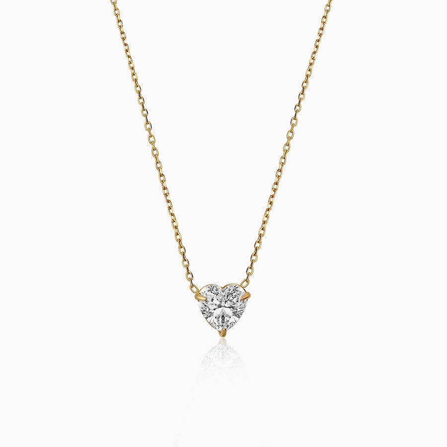 Elongated Link Heart Necklace