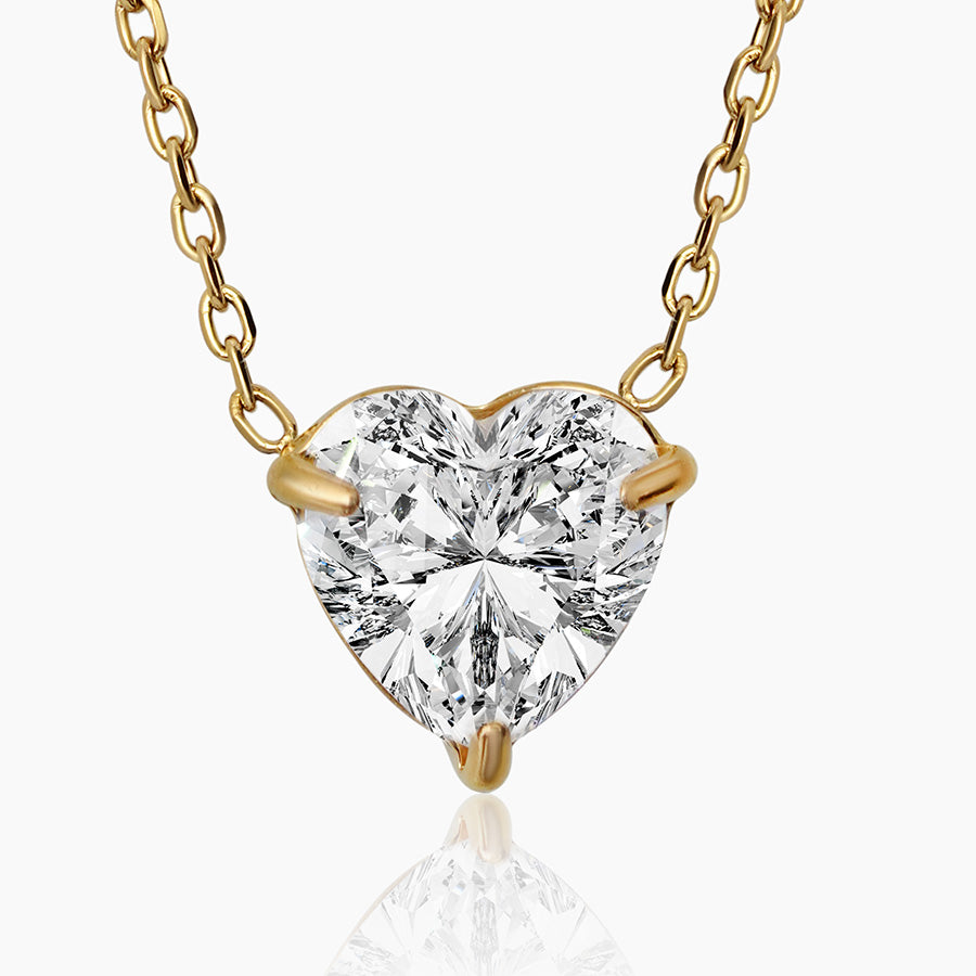 Elongated Link Heart Necklace