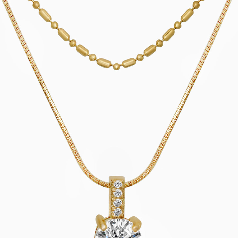 Layered Crystal Drop Necklace