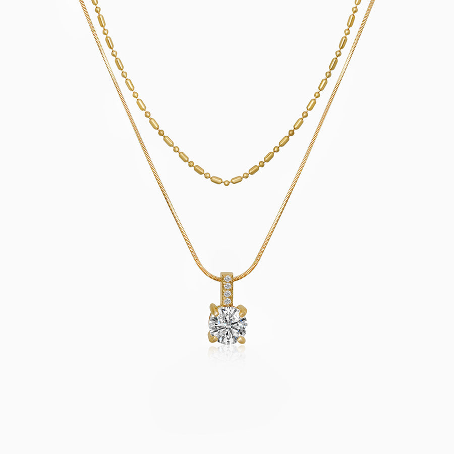 Layered Crystal Drop Necklace