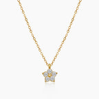 Elongated Link Crystal Flower Necklace