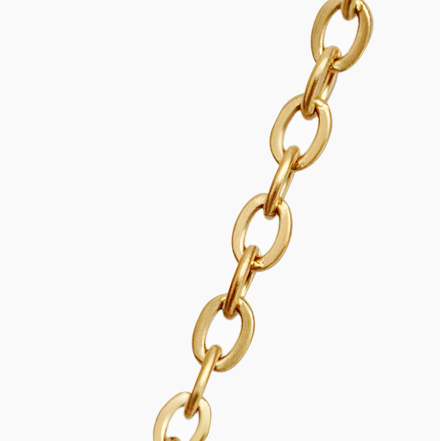 Elongated Link Crystal Flower Necklace