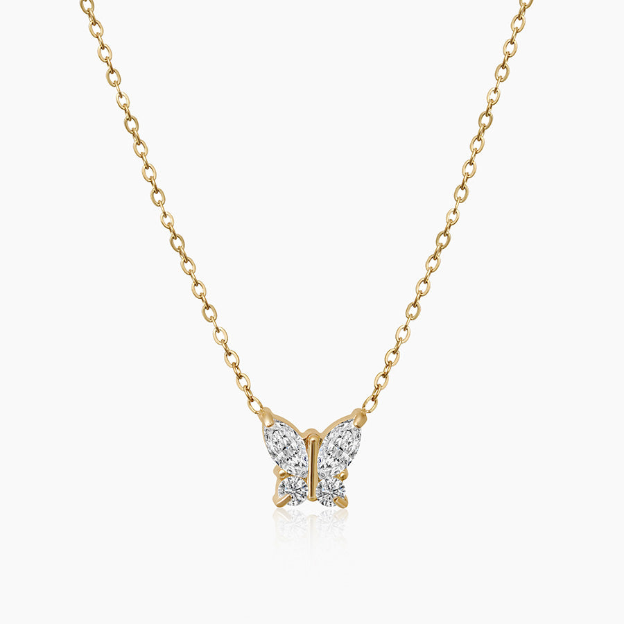 Elongated Link Butterfly Necklace