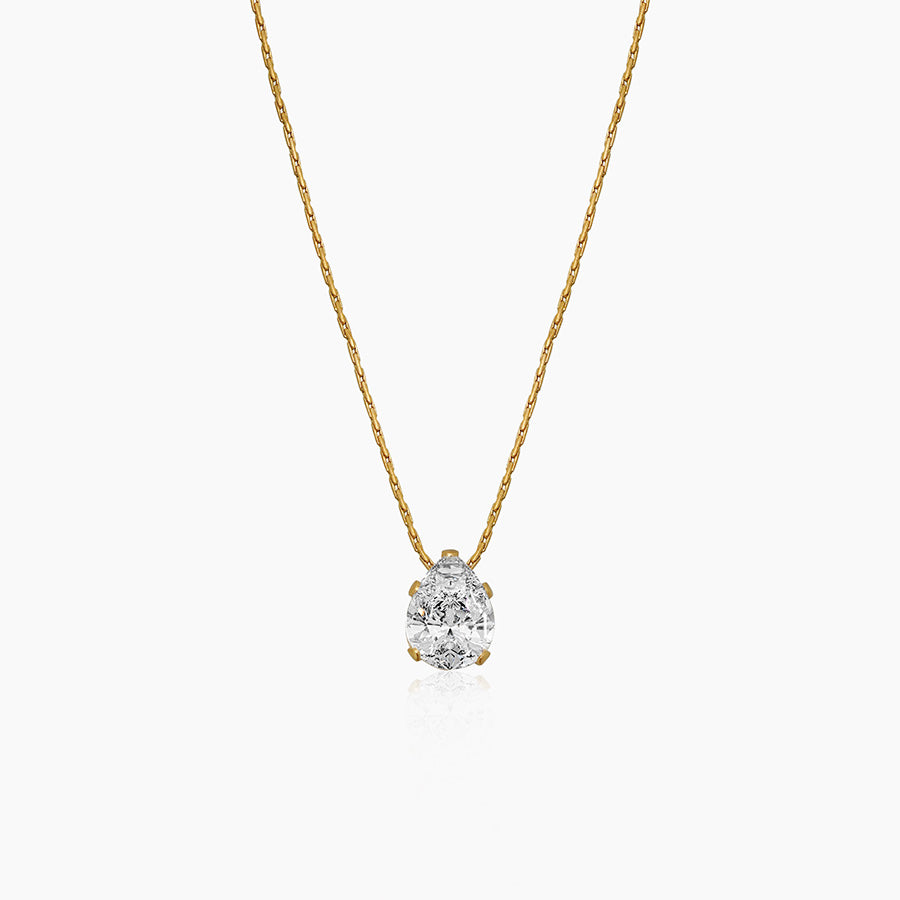 Pear Cut Solitaire Necklace