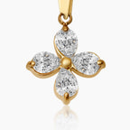 Four Petal Crystal Pendant Necklace
