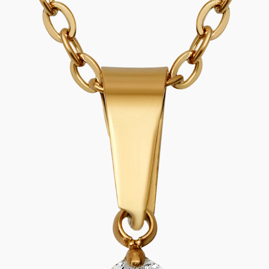 Four Petal Crystal Pendant Necklace