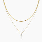 Layered Drop Charm Necklace