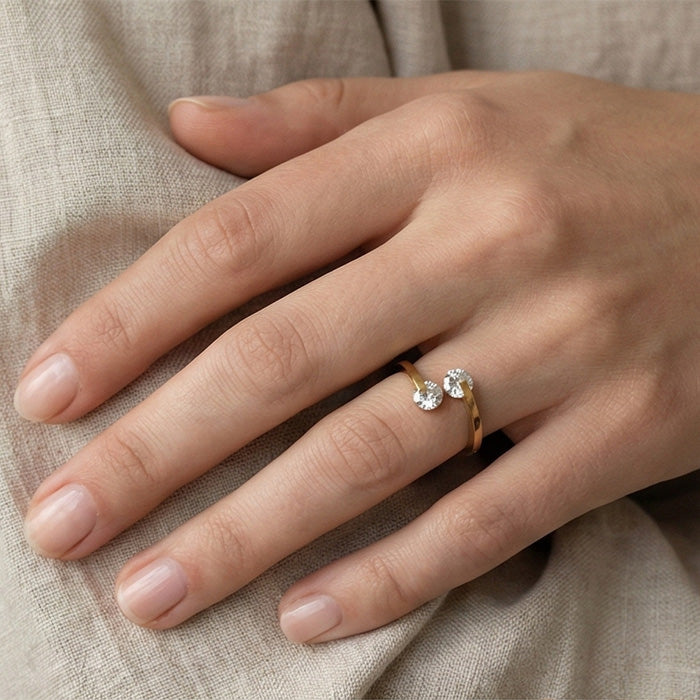 Twin Radiance Crystal Ring
