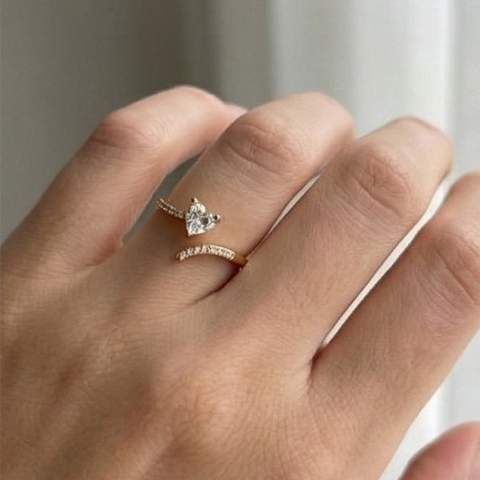 Embrace Heart Solitaire Ring