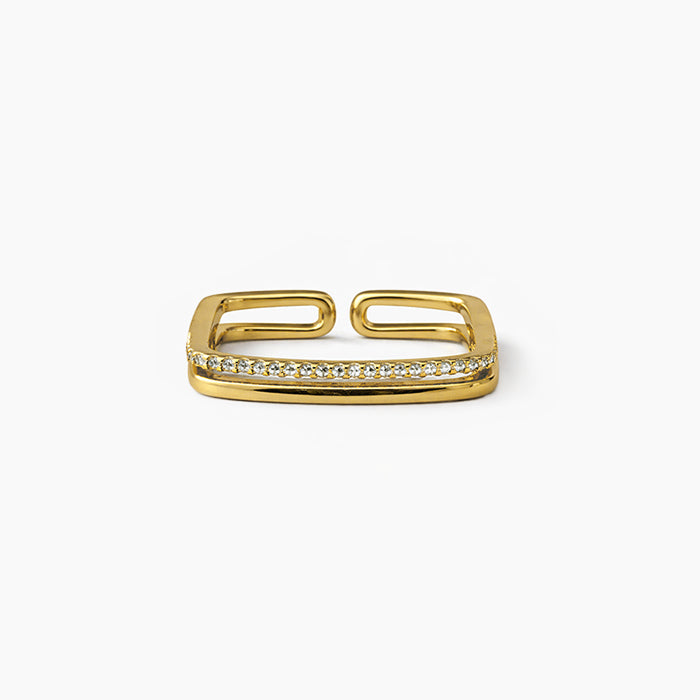 Linear Luxe Dual-Band Ring